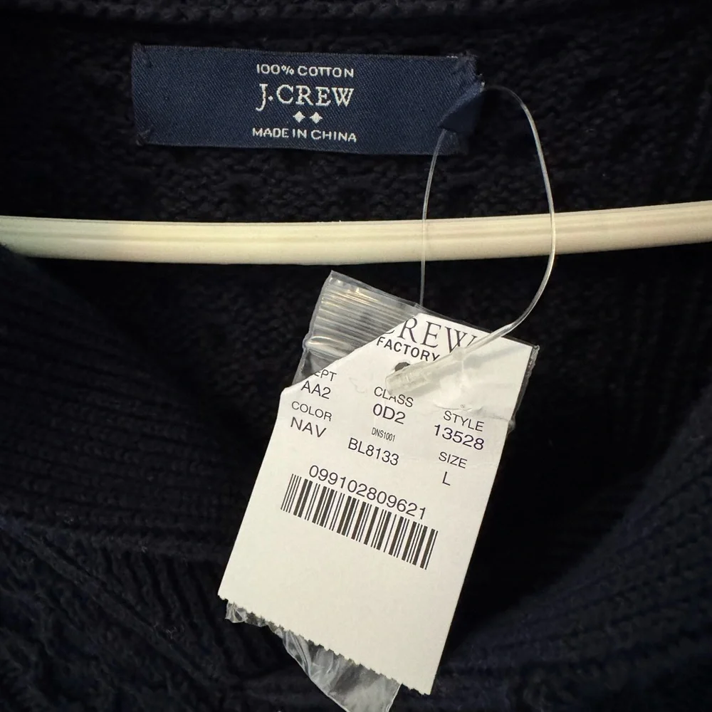 NWT JCrew Dark Blue Knit Sweater, Size L